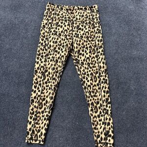 Victoria's Secret Leggings Womens Medium Brown Leopard Cropped Pockets Yoga Gym